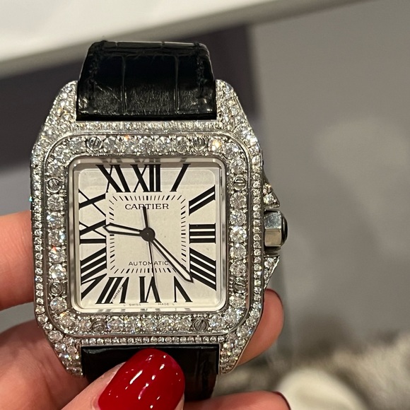 Cartier Santos 100 Diamond Watch - Picture 13 of 16